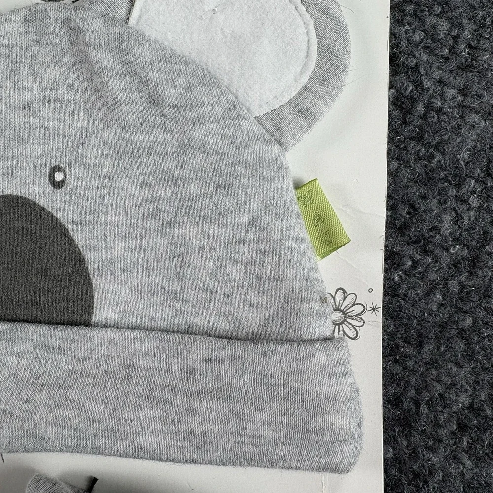 VTG Y2K  Kiki‎ Koala & Friends Baby 0–6M Gray Hat Booties Set Animal Australia